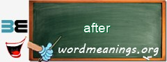 WordMeaning blackboard for after